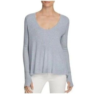 Free People FP Sunset Thermal top waffle knit distressed very oversized XS LIGHT